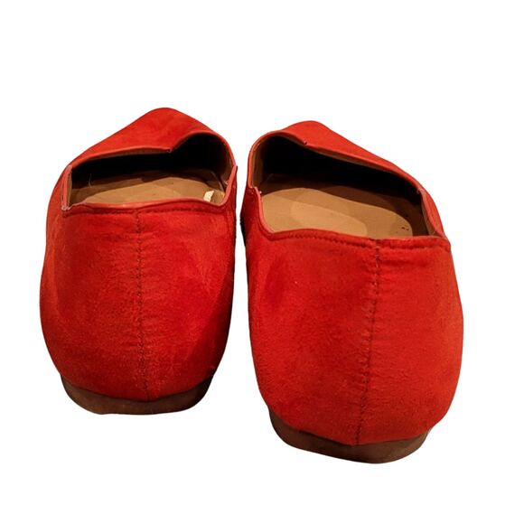 Esprit Red Pamela Textile Suede Scallop Edge Pointed Toe Flat Womens Shoes 8M - Picture 4 of 5